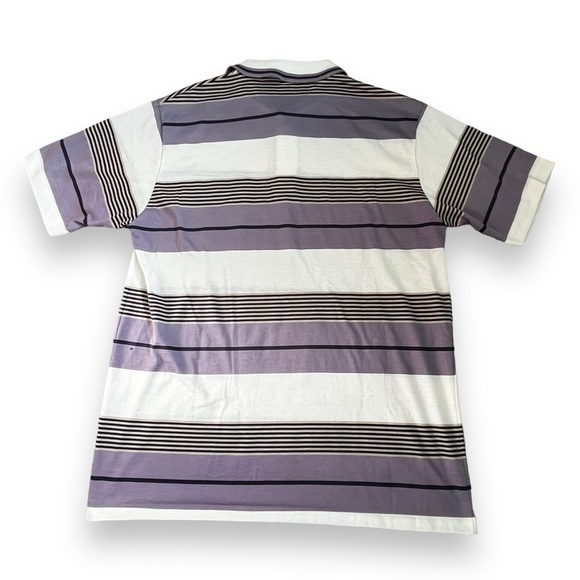 Vintage Munsingwear Penguin Polo Striped Short Sleeve Purple Made in USA Large - Picture 5 of 6
